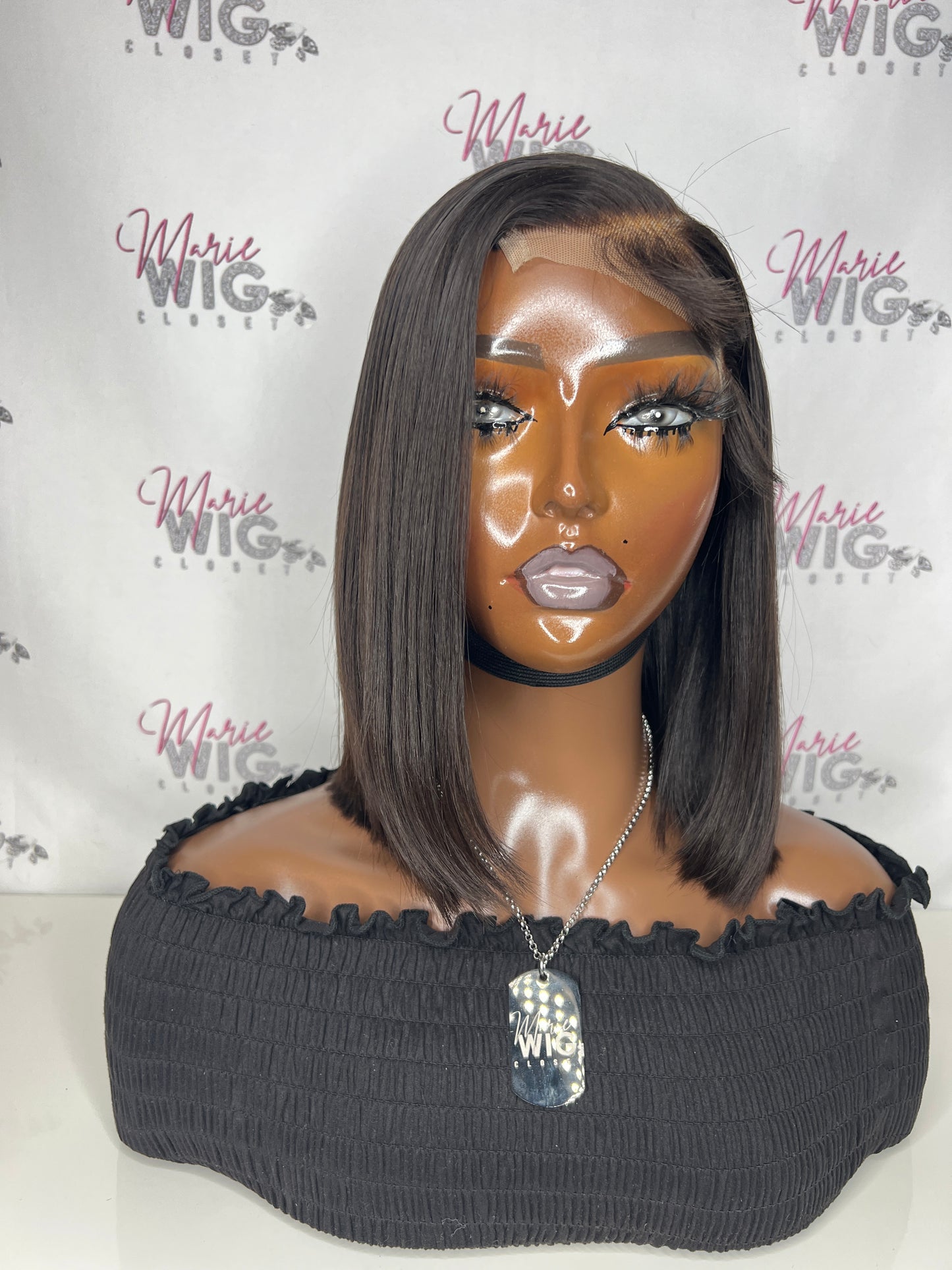 5x5 Side part custom made bob wig