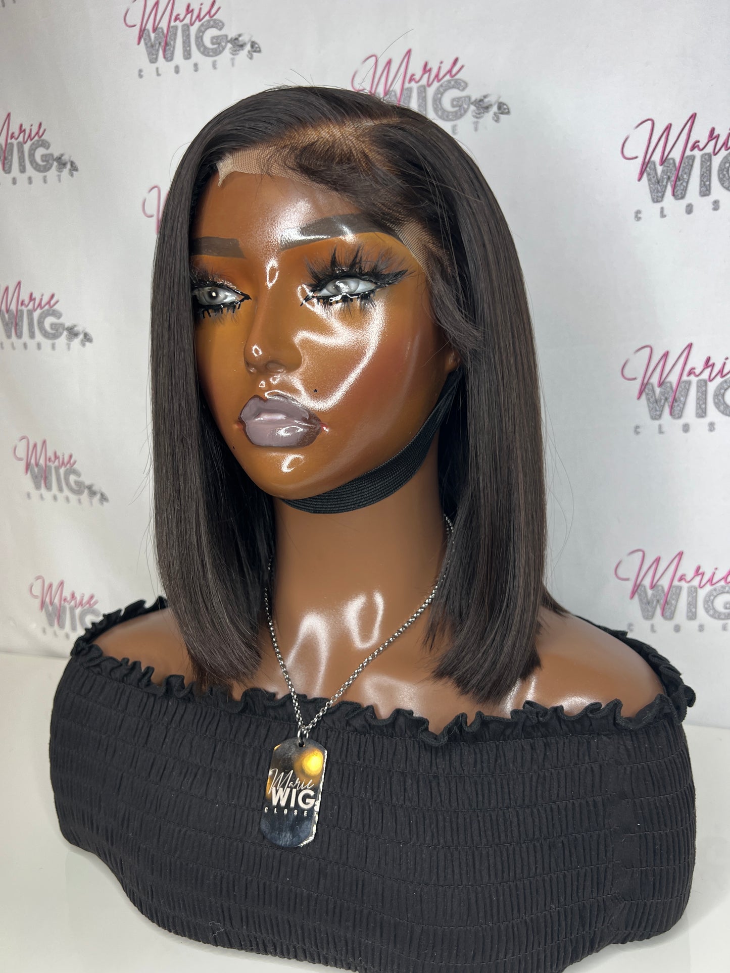 5x5 Side part custom made bob wig