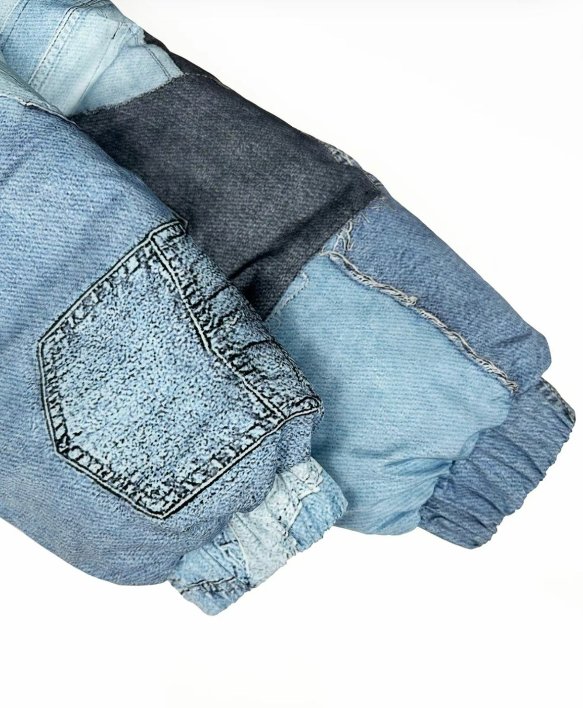 New arrival🔥 Woman denim effect print zip up hooded coat