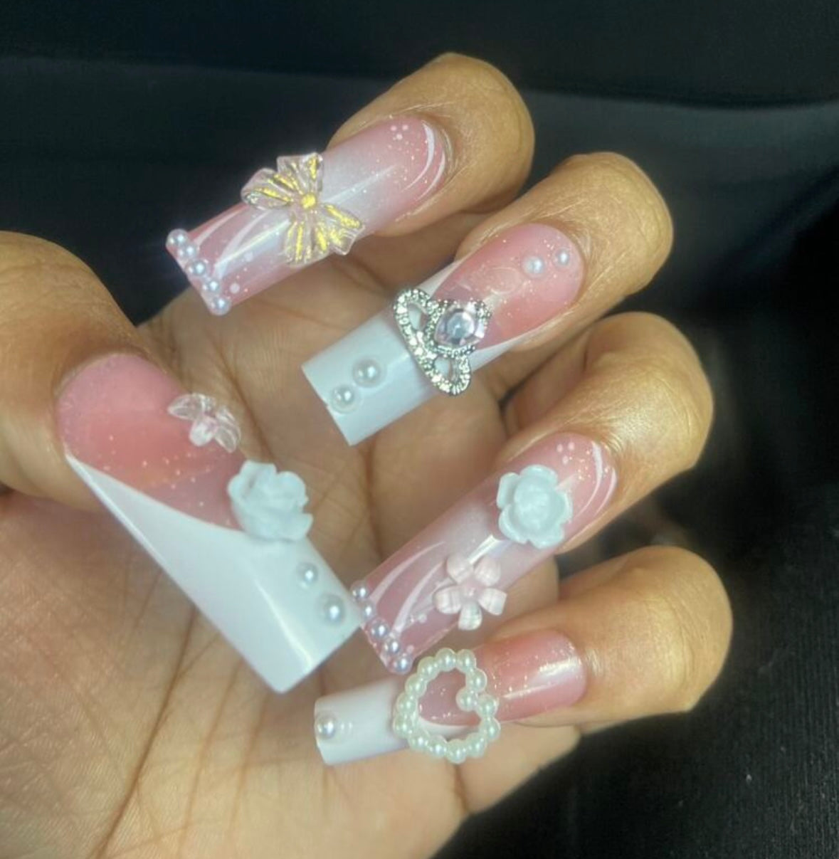 “Bday” press on nails