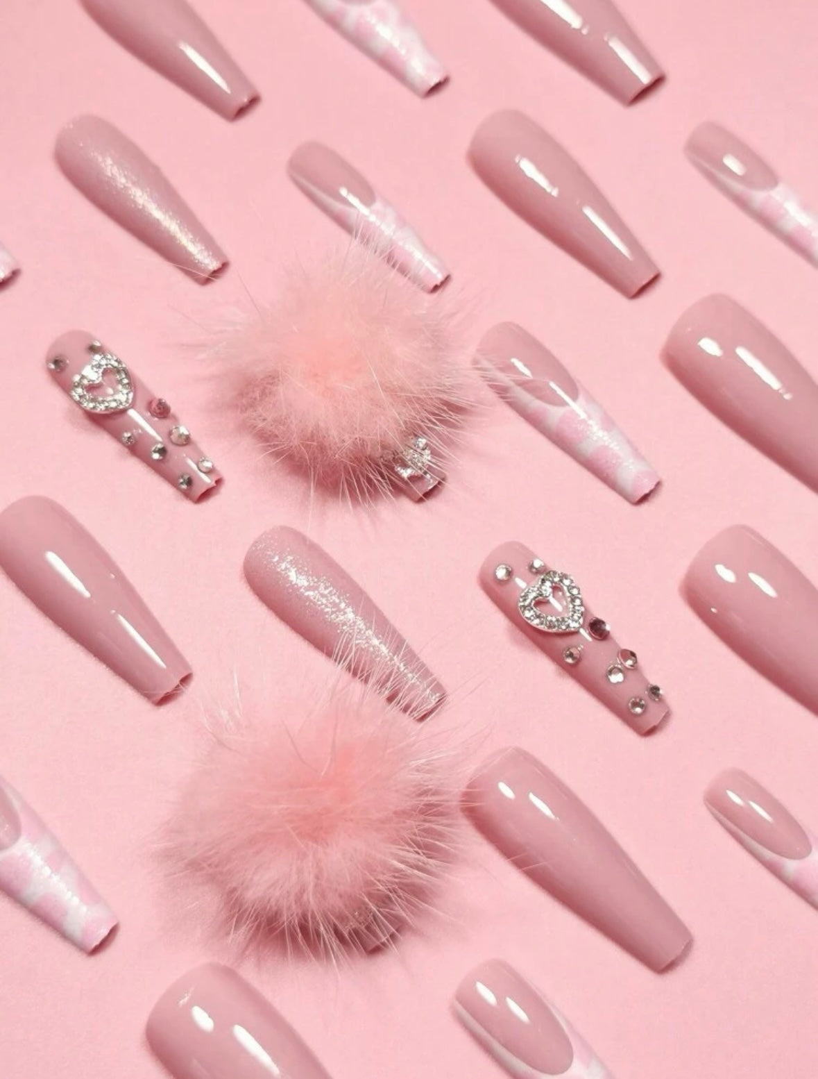 “Pink Barbie” press on nails