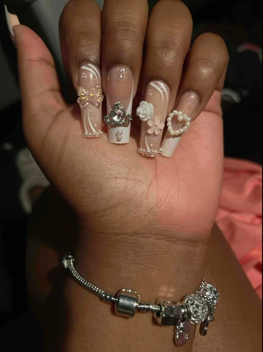 “Bday” press on nails