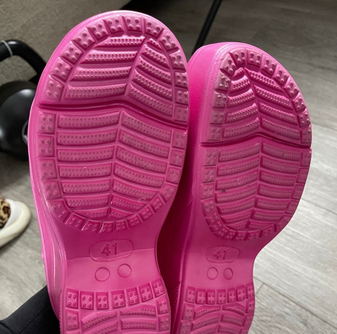 Pink crocs