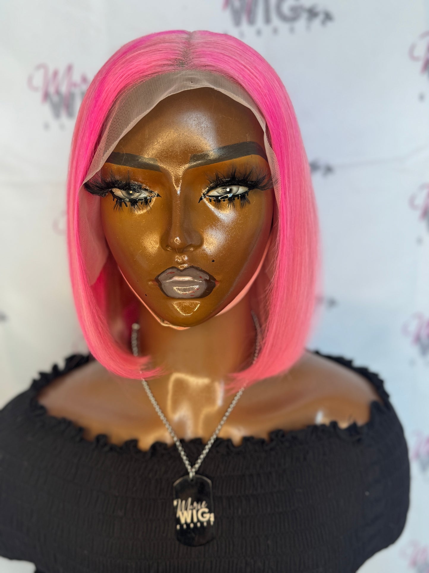 Ready to ship 12” pink bob wig