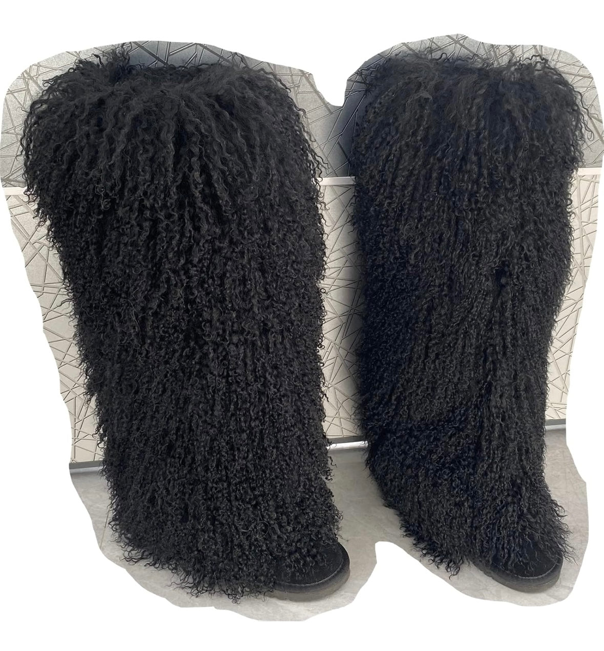 Over Knee High Mongolian Fur Boots