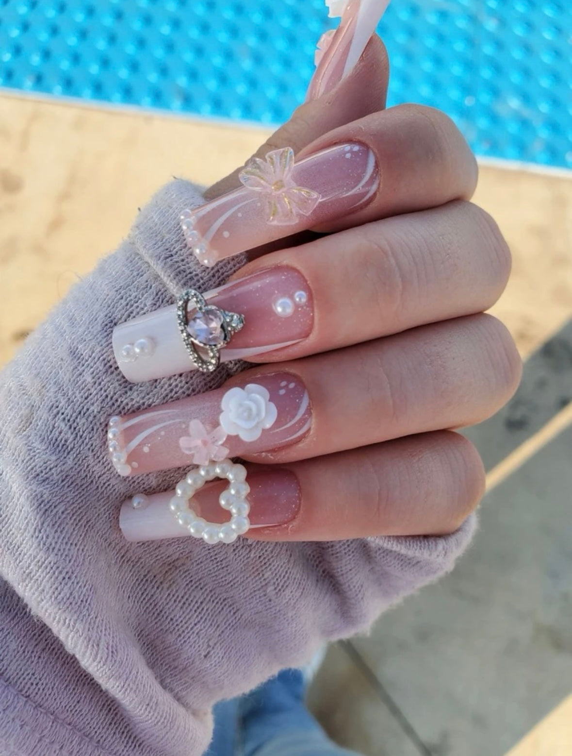 “Bday” press on nails