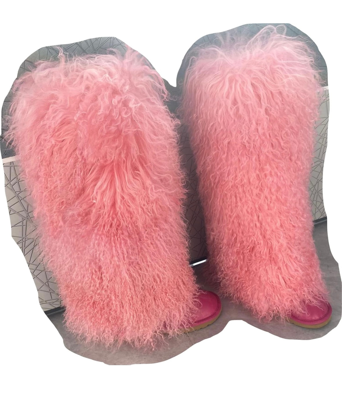 Over Knee High Mongolian Fur Boots