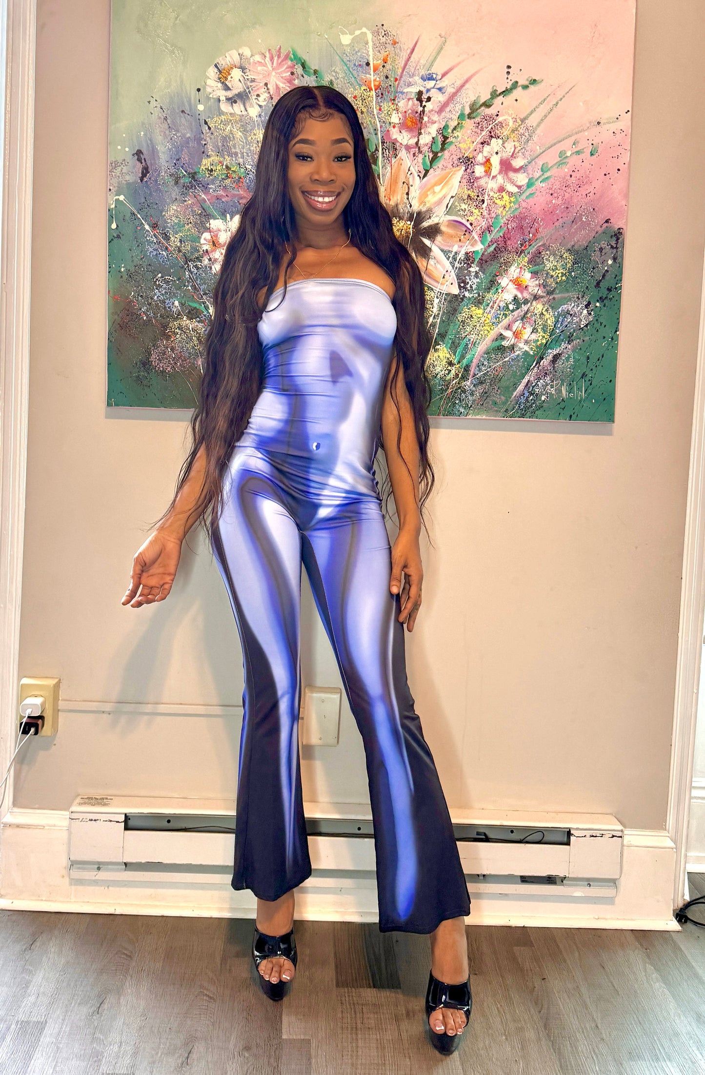Body Heat Map Print Tube Jumpsuit