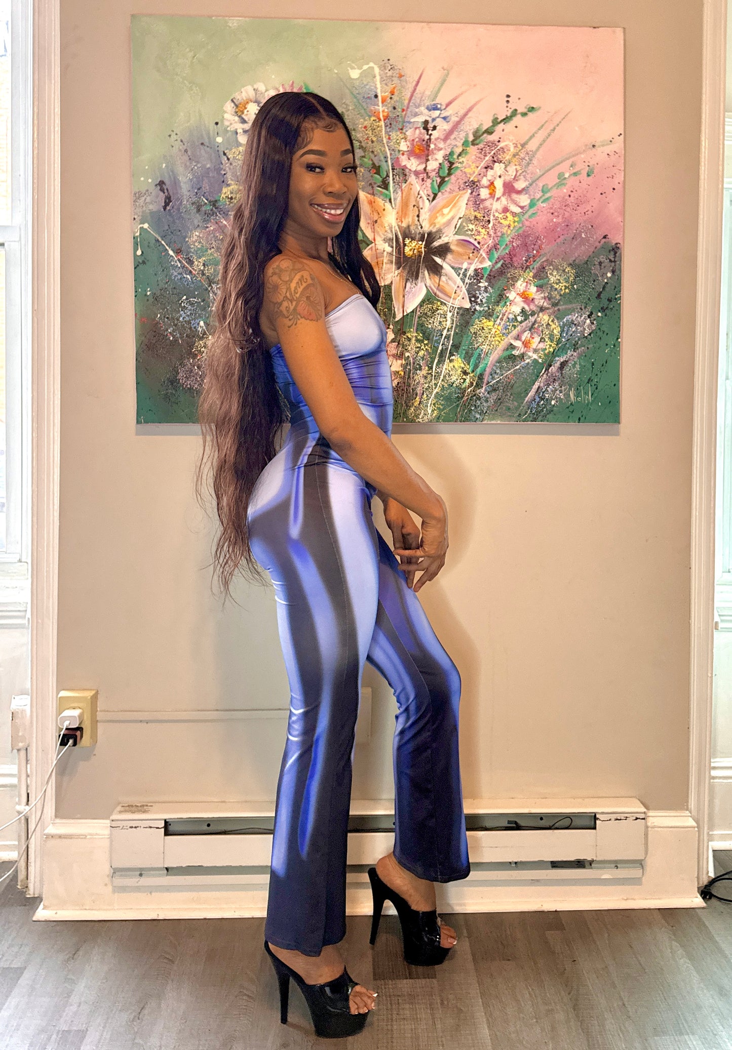 Body Heat Map Print Tube Jumpsuit