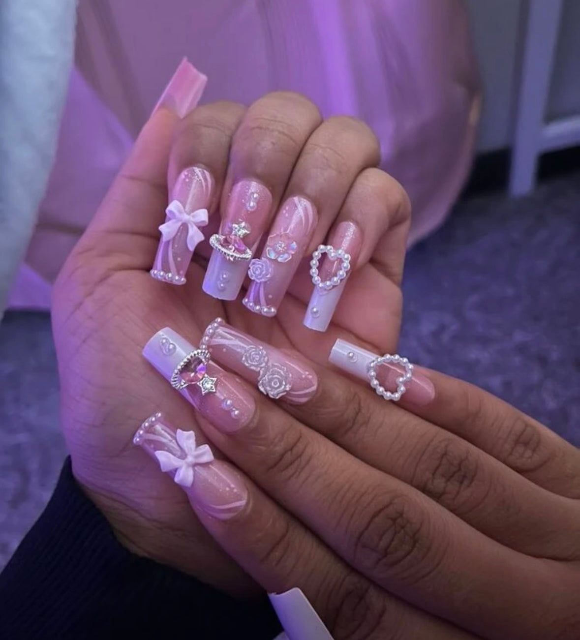“Bday” press on nails