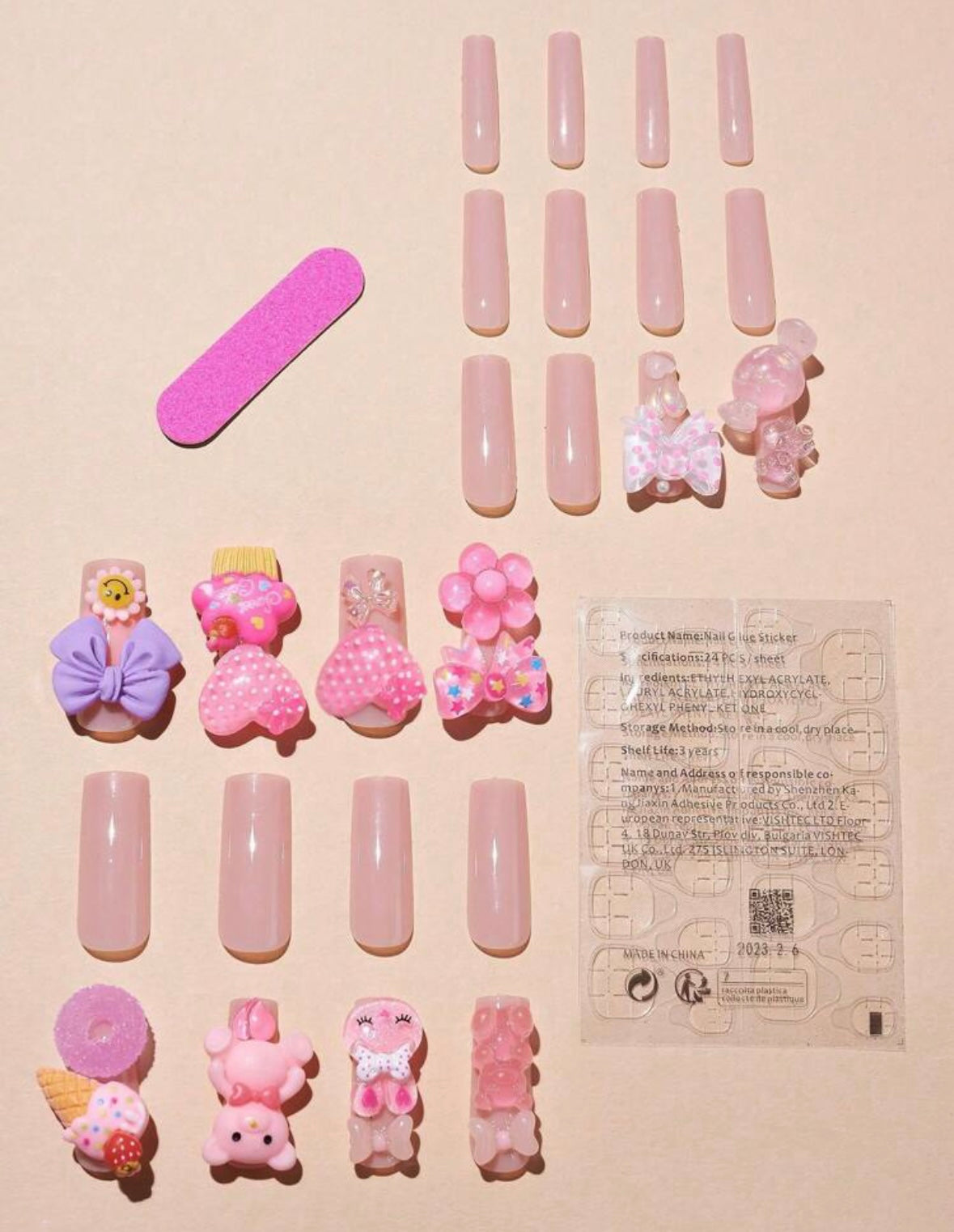 “Ice candy” press on nails