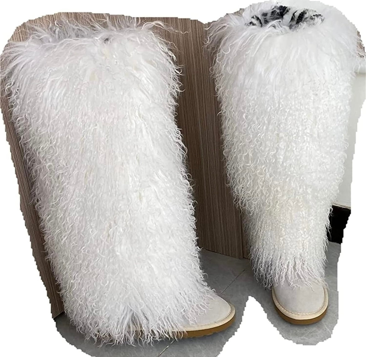 Over Knee High Mongolian Fur Boots