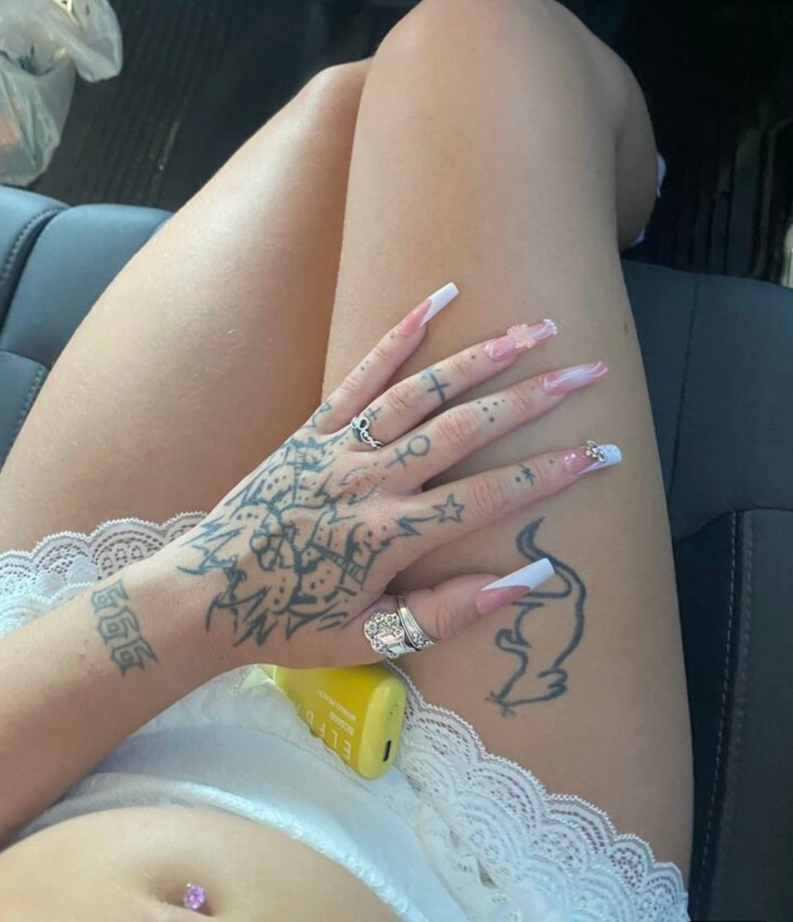 “Bday” press on nails