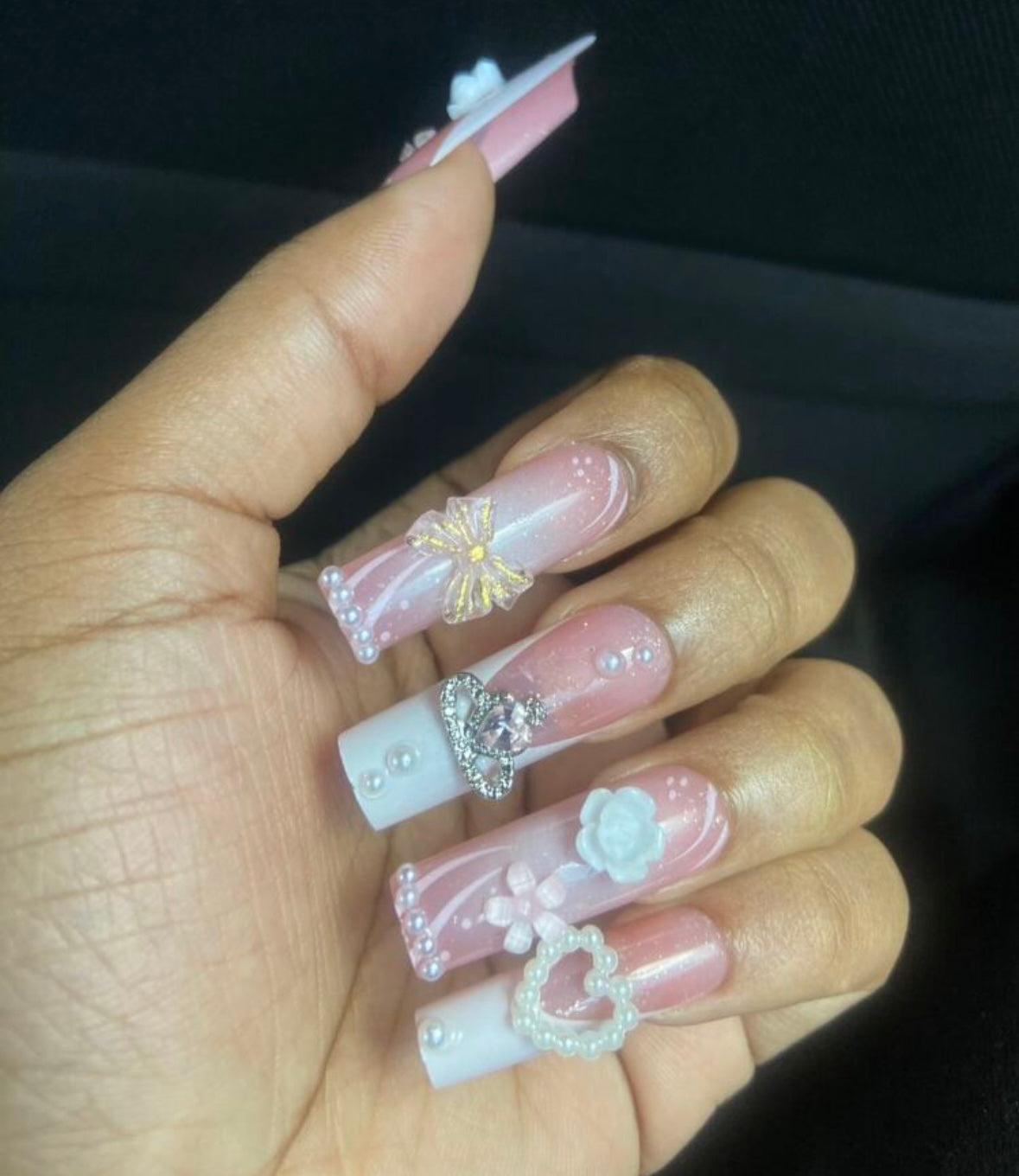 “Bday” press on nails