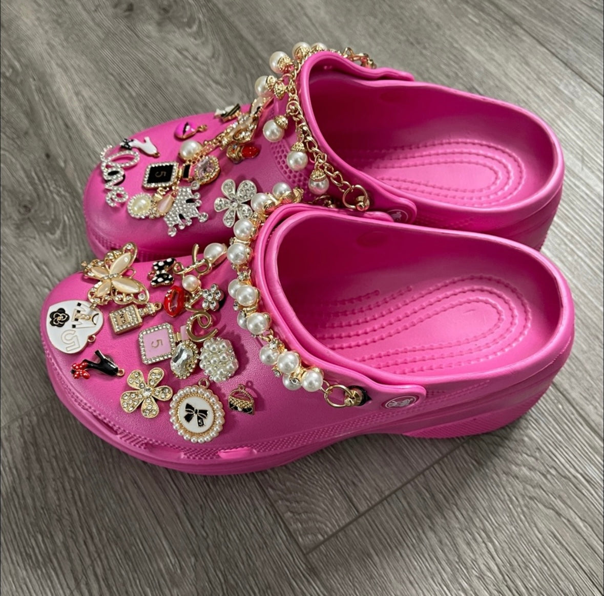 Pink crocs