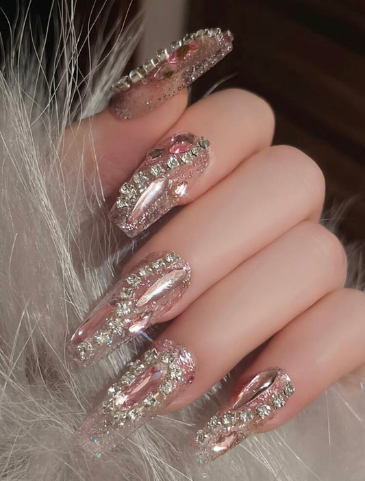 “Iced out” press on nails