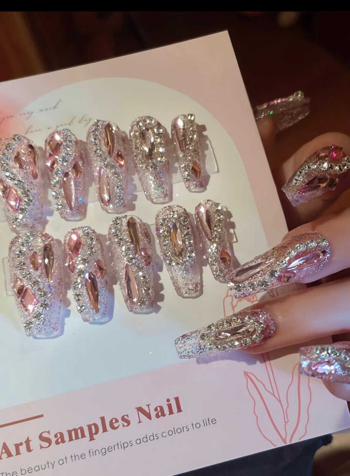 “Iced out” press on nails