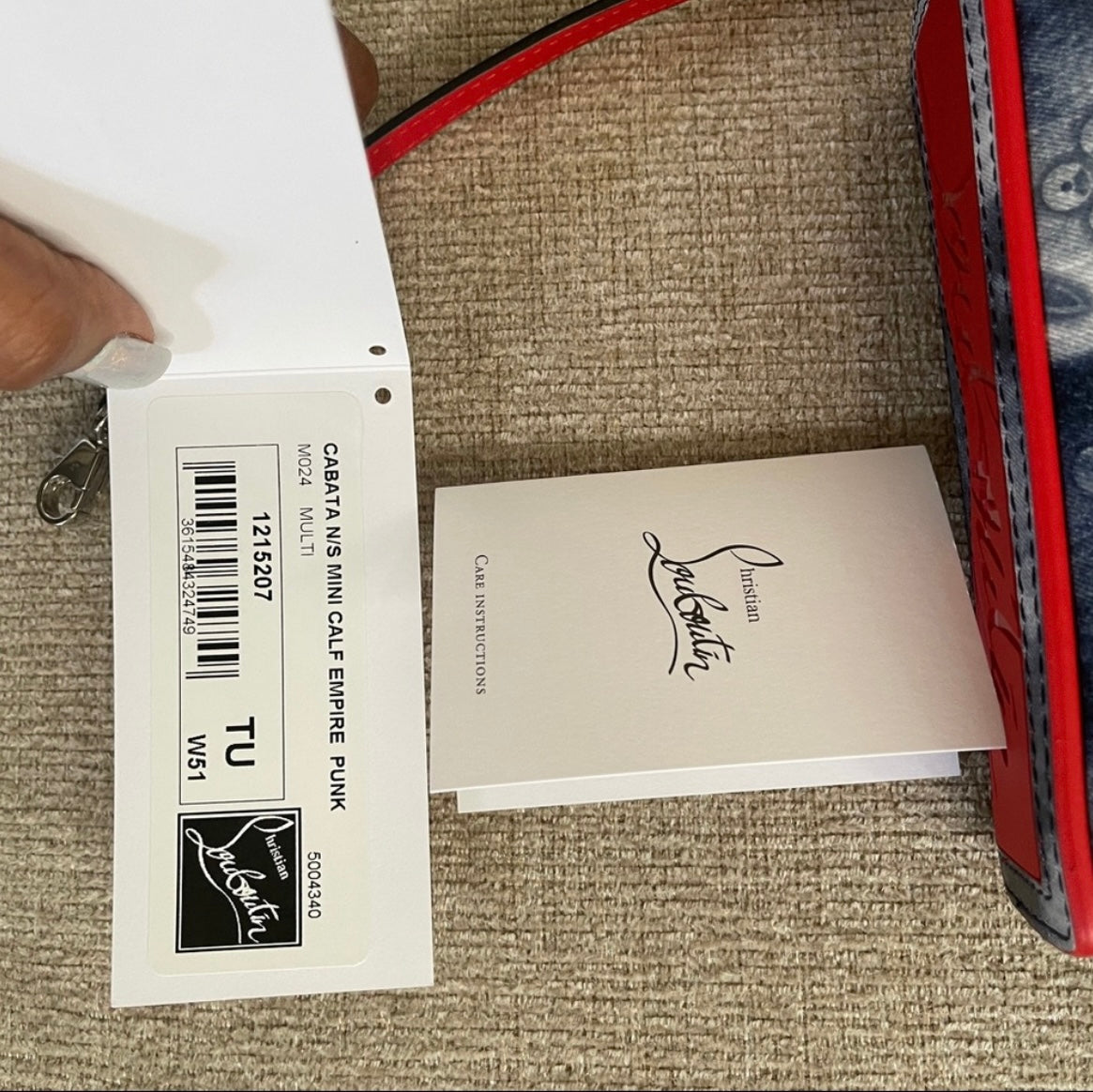 Christian louboutin cabana mini leather tote bag